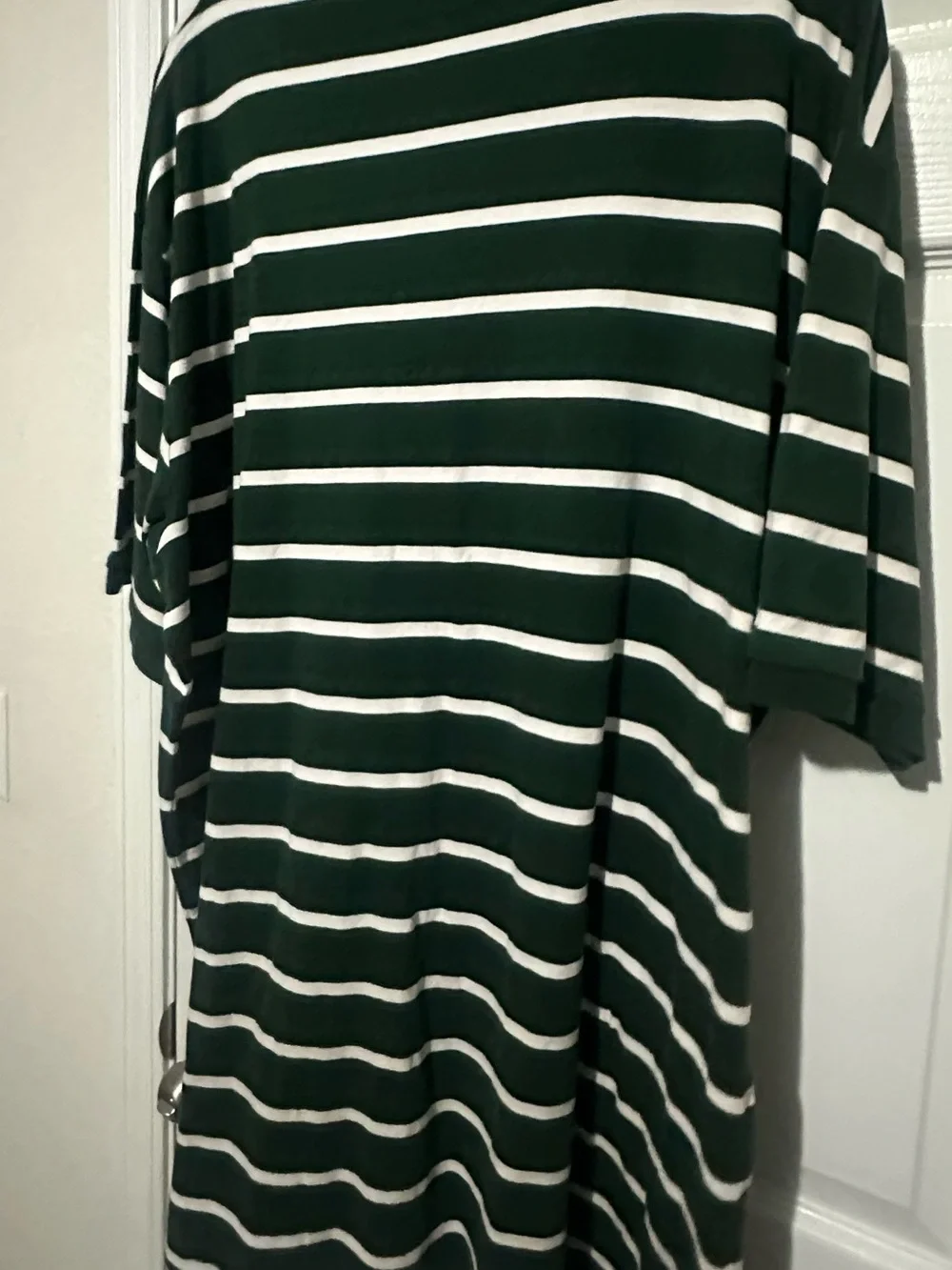 Ralph Lauren Dark Green and White Striped Polo
